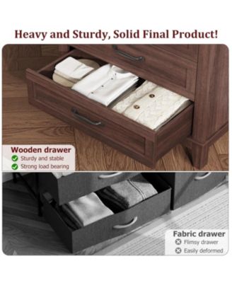 5 Dresser for Bedroom, 41.3 in Tall Vertical Drawer Dresser with Large Storage, Freestanding Wooden Closet Chest for Bedroom, Living Room