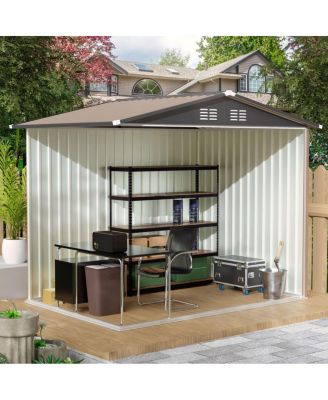 8FT x 6FT Apex Roof Garden Shed - Galvanized Steel Storage House