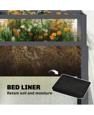 Raised Garden Bed with Flip-Up Mini house