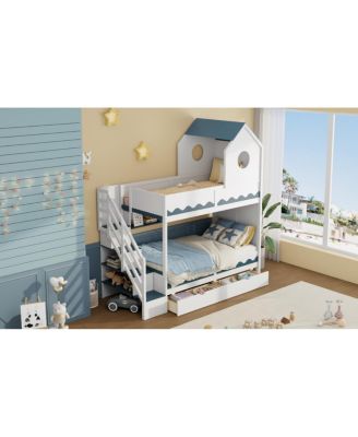 House Bed Frame and Drawer, Staircase, LED