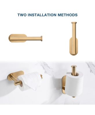 Self Adhesive Toilet Paper Holder - Stainless Steel, Rustproof, No Drilling, Wall Mount Bathroom Tissue Holder for Bathroom