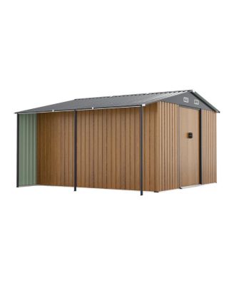 Dual-Zone Garden Shed with Sliding Doors and Ramp