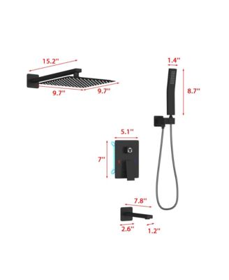 Rainfall Shower System With Handheld Spray And Tub Spray