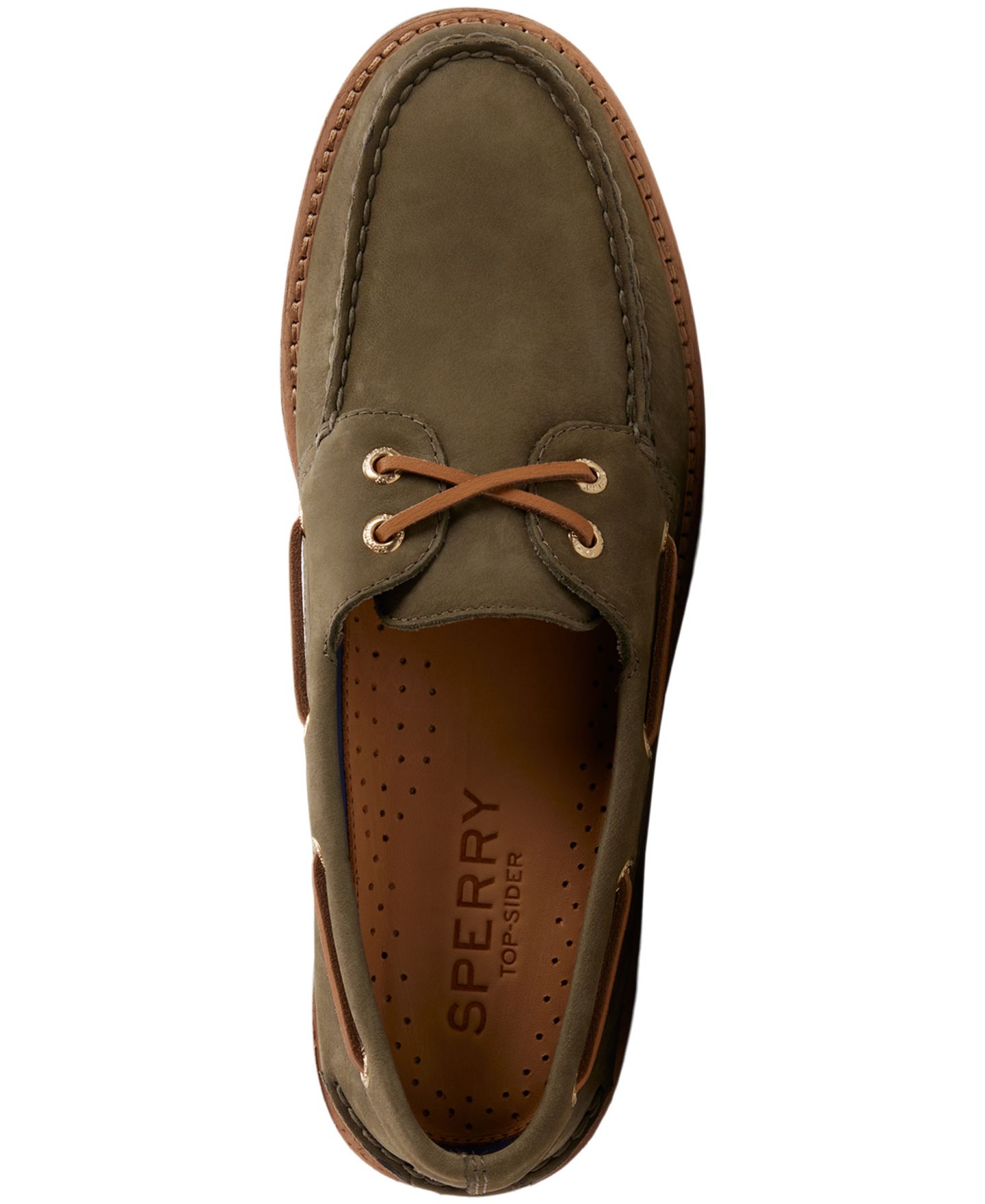 Обувь Sperry Men's 2-Eye Lug Lace-Up Boat Shoes, цвет: Оливковый — фото 4