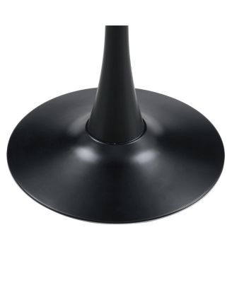 Round Dining Table, 23.6" Tulip Bistro Table with Metal Pedestal