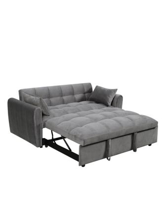 65-inch 3-in-1 Foldable Sofa Bed, Modern Velvet Double Sofa with Adjustable Back