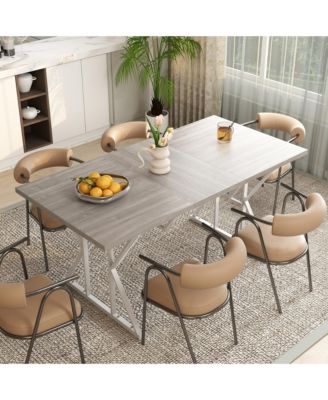 47"-63" Expandable Dining Table Extendable Kitchen Table Distressed