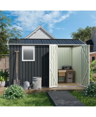 9.5 x 6.7 FT Metal Garden Shed for Patio Backyard Tools House Storage