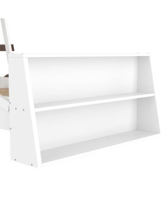 Twin Size Car Bed with Storage Shelves, Cute Car-Shape