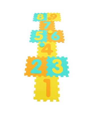 9-Piece Interlocking Foam Puzzle Floor Mat with Marker Discs