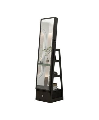 Streamdale 360° Swivel Jewelry Cabinet with Full Length Mirror,