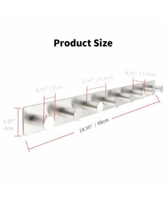 Stainless Steel Wall Coat Rack with 8 Hooks for Hats, Clothes, Towels