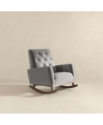 Premium Demetrius Fabric Solid Wood 300LBS Capacity Rocking Chair