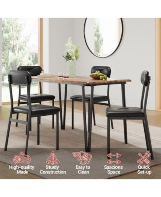Dinner Table Set for 4,5 Piece Kitchen Table and Chairs,Rectangular Dining Room Table Set with 4 Upholstered Chair