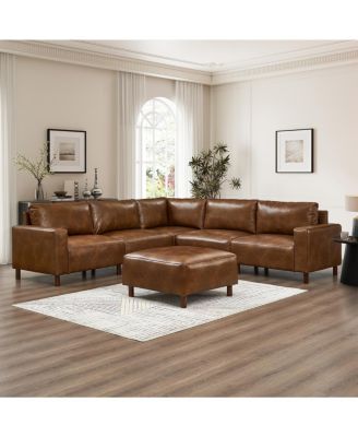 Modern Luxury Sectional Sofa, Breathable PU Leather Couch