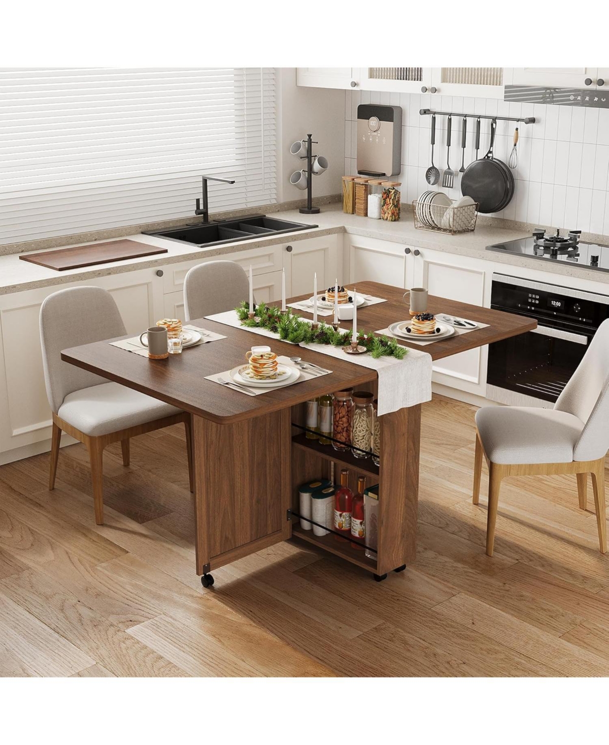 gaomon Space Saving Folding Dining Table with Storage