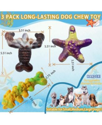 Pack of 3 Indestructible Dog Chew Toys for Aggressive Chewers Bacon Flavored Tough Nylon Bone Toys for Medium and Large Breeds