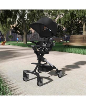 Baby evolur Velo Rider stroller: lightweight for ages 6–36 months with one-hand fold, footrest, rear platform, and 5-point harness.