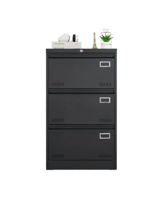3 Drawer Lateral File Cabinet, Locking Metal File Cabinet, Wide Filing Organization Cabinet for Letter