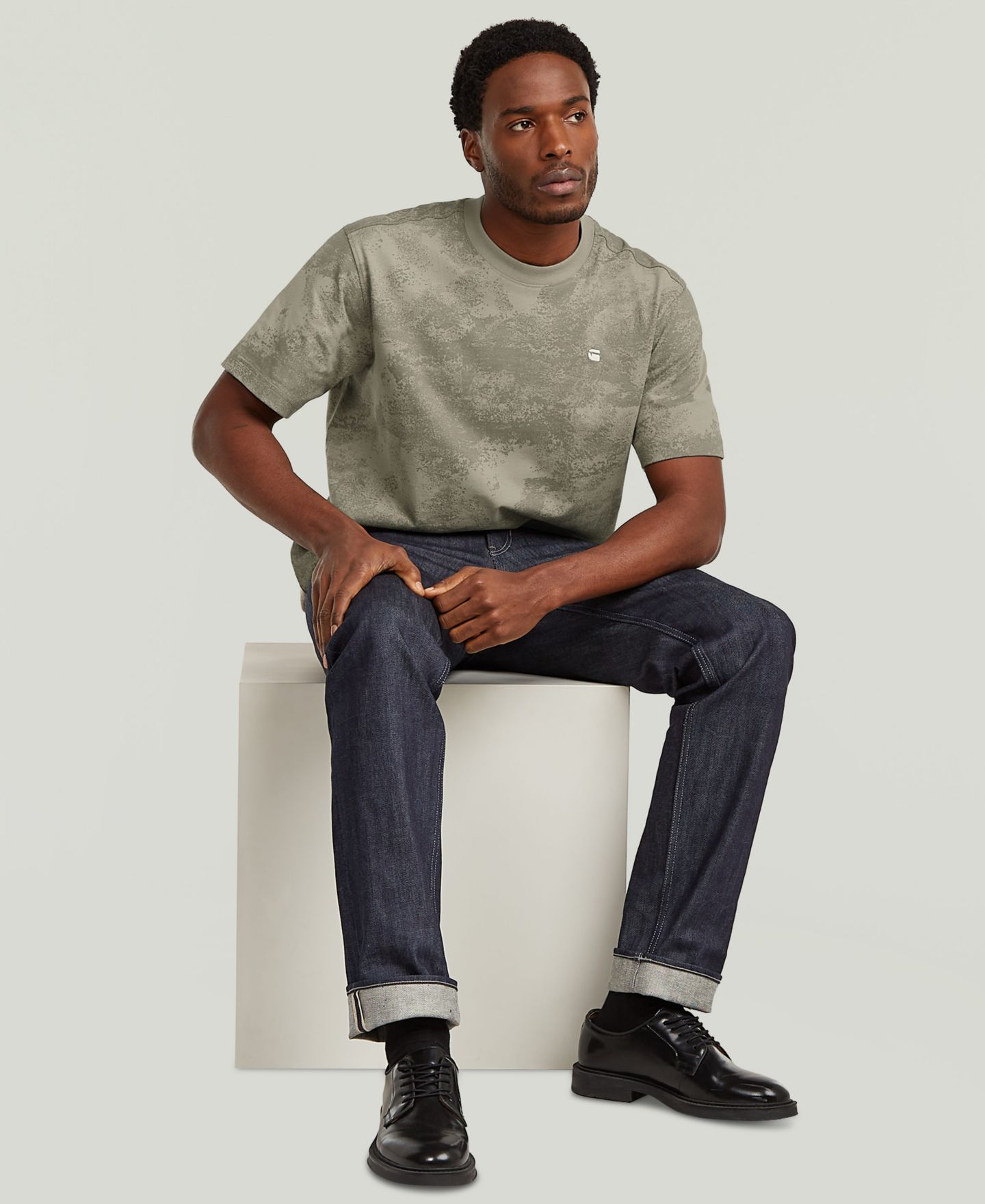 Мужская футболка G-Star Raw All-Over Print Short-Sleeve, цвет: Elephant Skin Archival Texture — фото 4