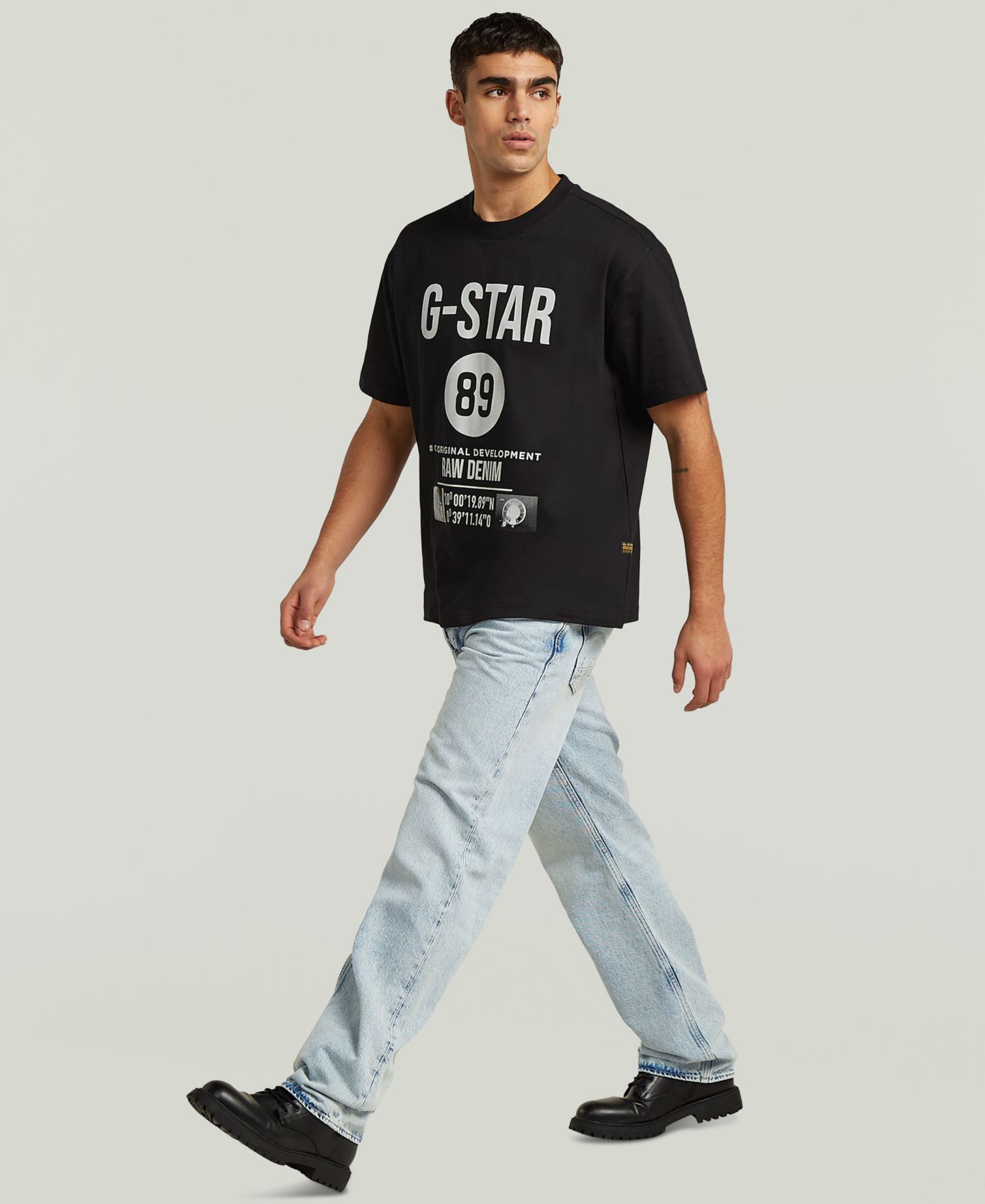 Мужская футболка G-Star Raw Graphic Regular-Fit, цвет: Чёрный — фото 3