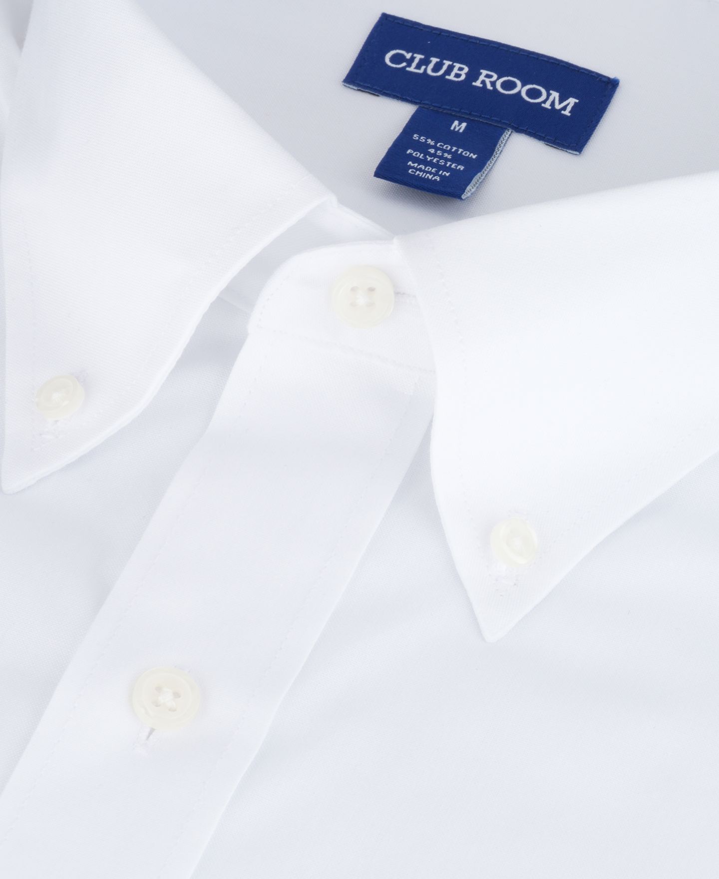 Мужская рубашка Club Room Pinpoint Oxford Dress Shirt, цвет: Белый — фото 8