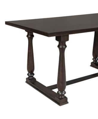 6-Piece Dining Set with Special-shaped Legs & Foam Seat Backs