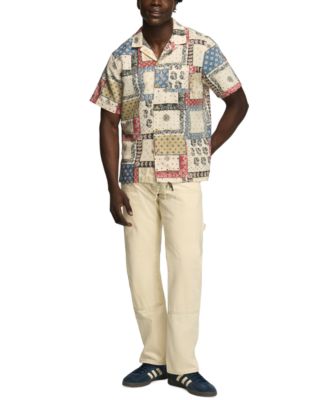 Men's Short-Sleeve Printed Camp Collar Shirt