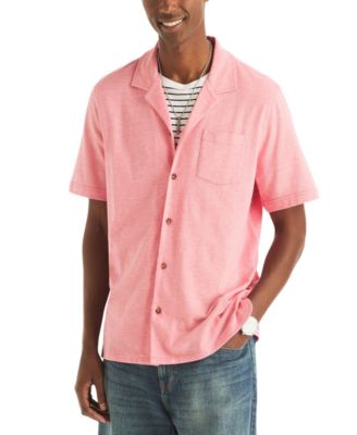 Men's Short-Sleeve Pique Button-Front Shirt