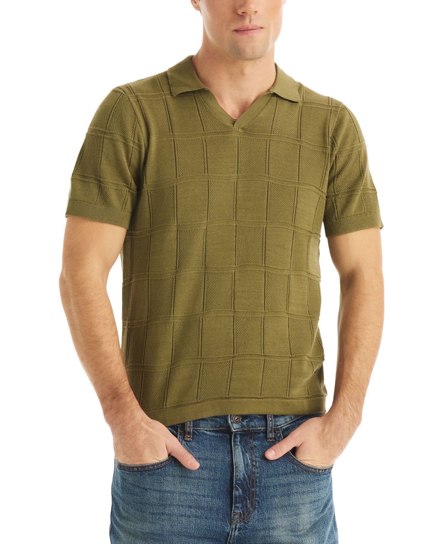 Men's Short-Sleeve Sweater Polo Shirt