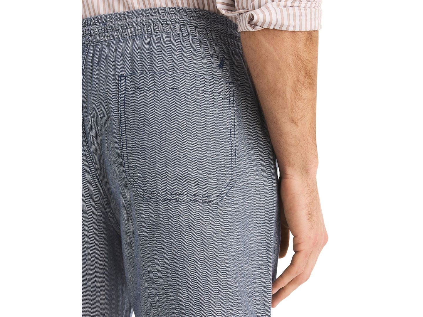 Мужские шорты Nautica Regular-Fit 7" Cotton Herringbone, цвет: Синий — фото 3