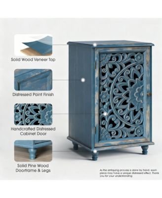 28" Tall Farmhouse Style Side Table with Storage