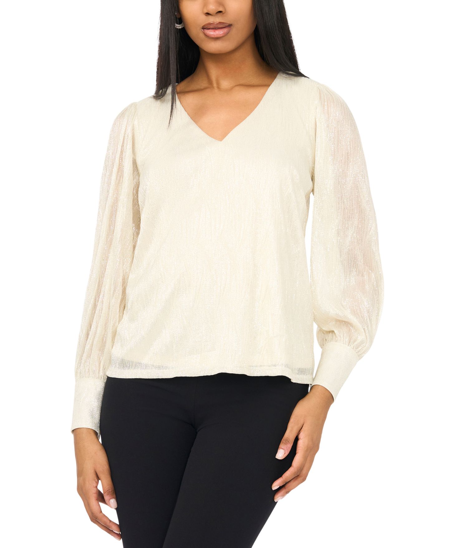 Женская блузка MSK V-Neck Knit, цвет: Мягкий золотой — фото 3