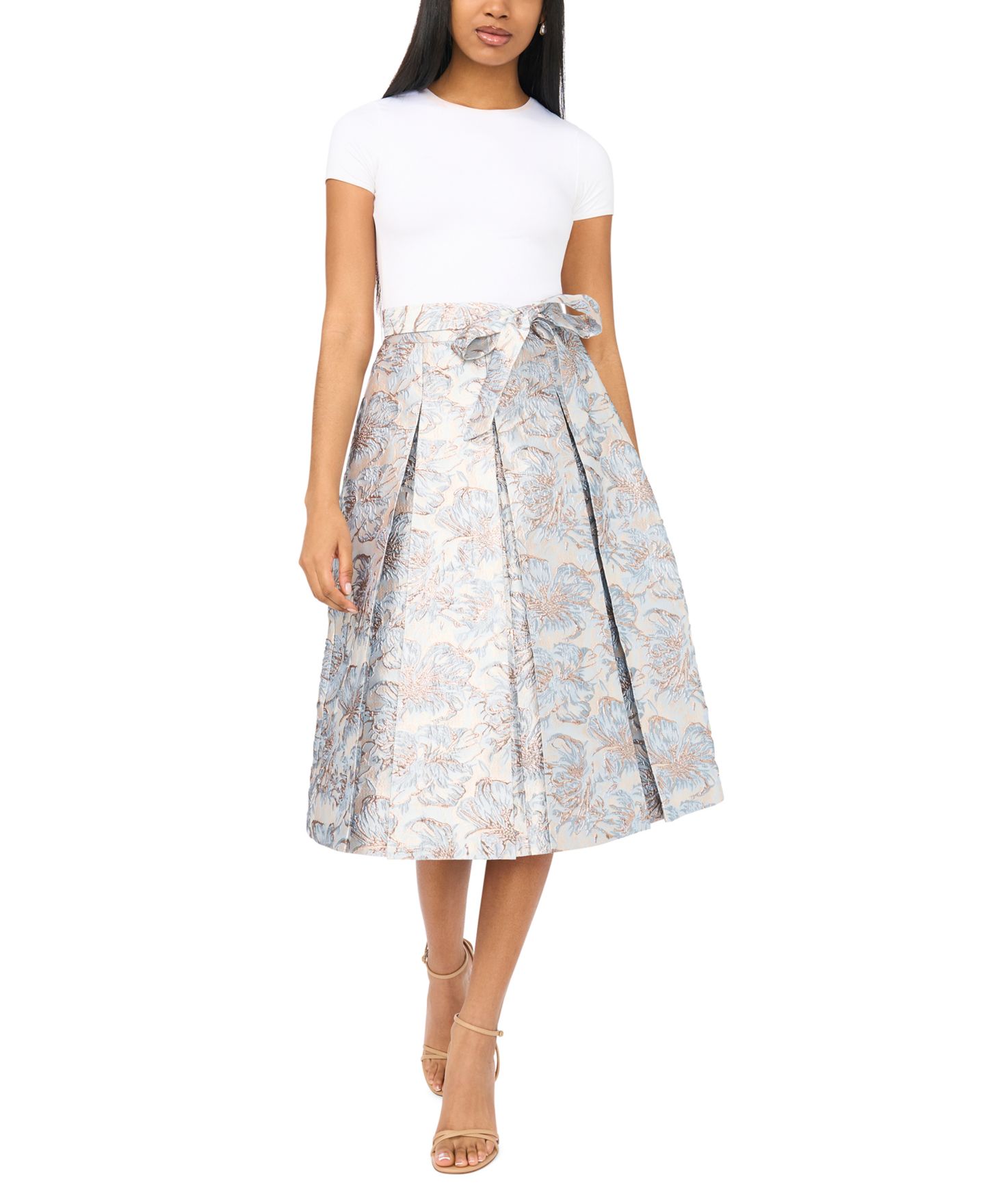 Женская юбка MSK Jacquard A-Line Midi, цвет: Синий — фото 2