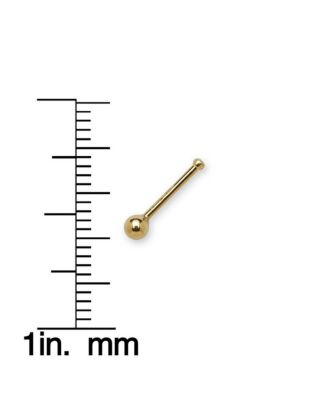 Solid 14k Polished 1.5mm Ball Nose Stud Piercing Body Piercing Stud