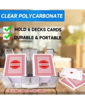 6-Deck Revolving Canasta Card Tray, 360° Rotating Playing Card Holder, Swivel Cards Holders