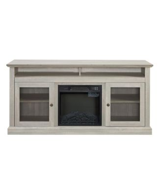 Contemporary Media Stand with Fireplace Insert, 60"W