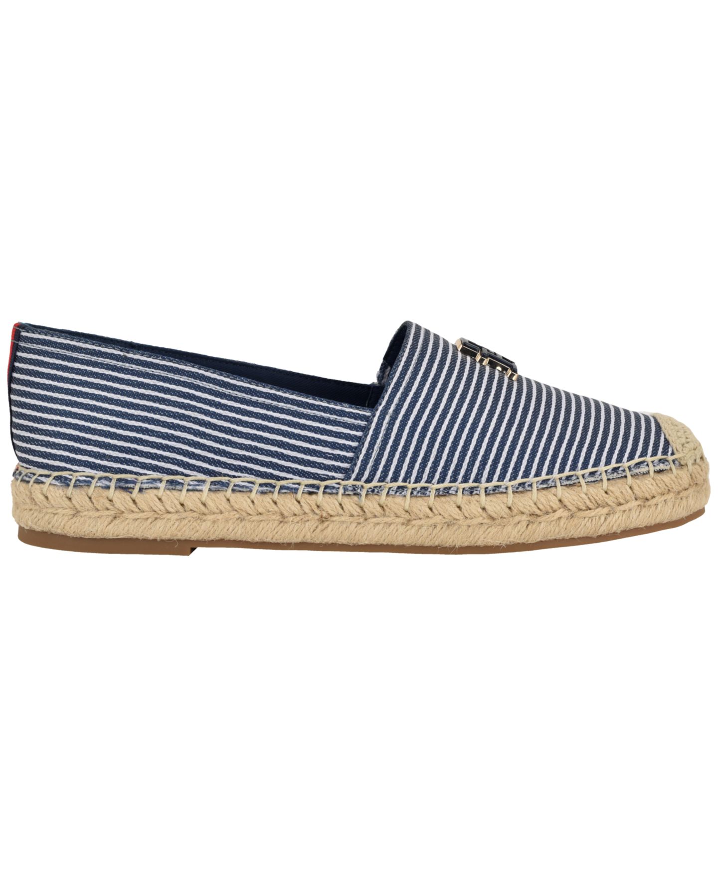 Женские балетки Tommy Hilfiger Palmz Flat Slip-On Espadrille, цвет: Синий полосатый — фото 2