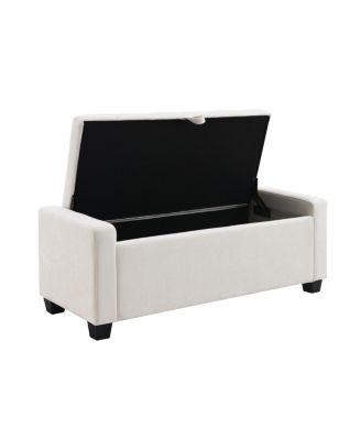 48" Storage Ottoman Bench with Safety Hinge, Upholstered Entryway Seating