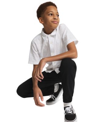 Boys' 8-20 Texture Stripe Woven Short-Sleeve Shirt