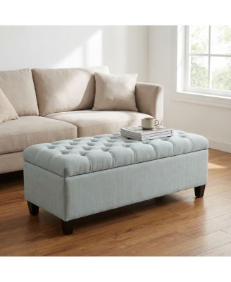 50.25" Storage Ottoman Bench with Safety Hinges