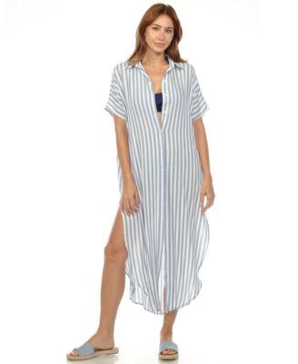 Women's Button-Down Maxi Dress Cover-Up 