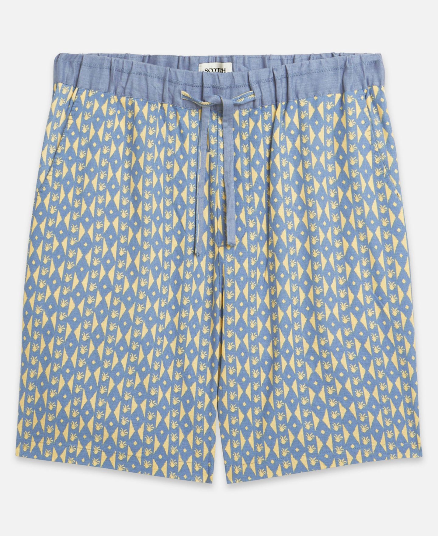 Мужские шорты SCOTCH & SODA Linen-Blend Fave Printed Bermuda, цвет: Полосатый — фото 4