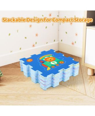 8-Piece Interlocking Baby Floor Puzzle Tiles with Numbers