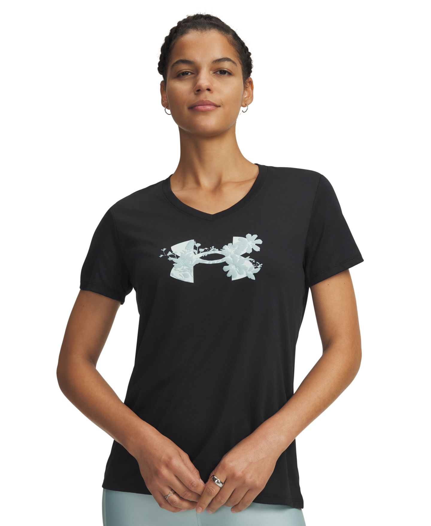 Женский топ Under Armour V-Neck Tech Training Top, цвет: Чёрный — фото 1