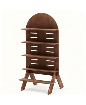 Adjustable 5-Tier Walnut Display Stand