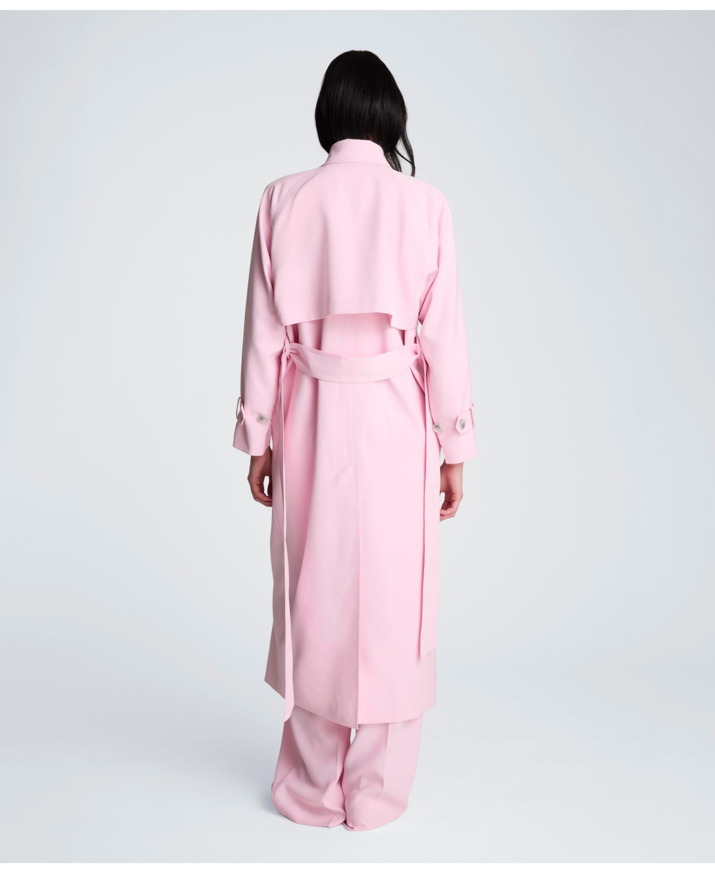 Женское пальто Kenneth Cole Long-Sleeve Notch Collar Trench, цвет: Розовый — фото 6