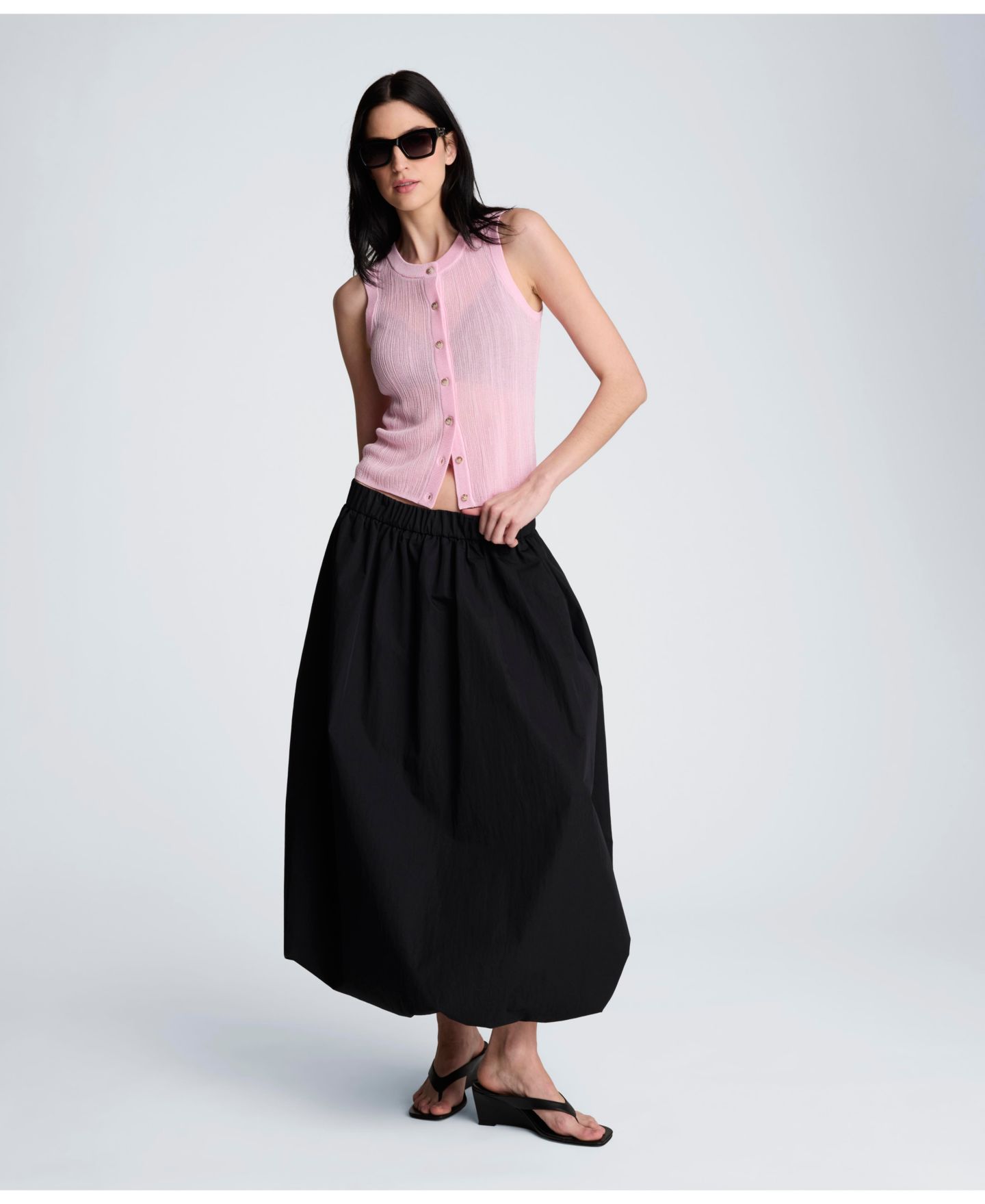 Женская юбка Kenneth Cole Bubble Pull-On Midi, цвет: Чёрный — фото 2