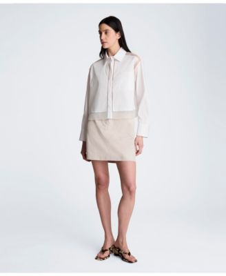 Women's Crop Collared Poplin Shirt