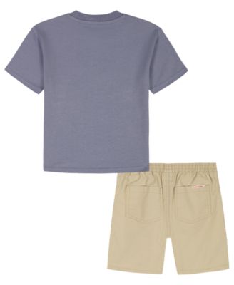 Boys' 2T-7 Relaxed Monogram T-Shirt and Poplin Shorts, 2-Piece Set